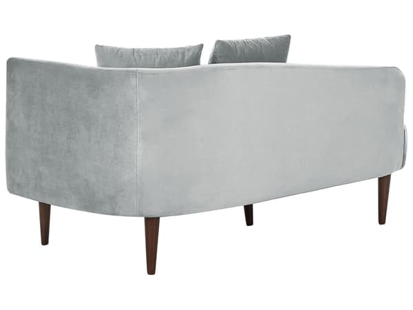 Schäslong Ljusgrå sammet polyester klädsel högervänd mörka träben extra kastkuddar modern design vardagsrumsmöbler