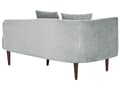 Miniatyrbild 6 av 11: Schäslong Ljusgrå sammet polyester klädsel vänstervänd mörka träben extra kastkuddar modern design vardagsrumsmöbler