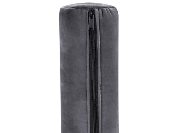 Höger schäslong Mörkgrå sammetsklädsel Svarta ben Förvaringsfack Puffad sittdyna Bolsterkudde Glam Retro Design