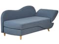 Miniatyrbillede 6 af 11: Chaiselong Blå Hør Lyst Træben 2 Personers Blød Polstret Hjørnesofa Daybed med Opbevaring Stue Retro Rygpuder Tilbehør Inspiration