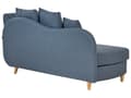 Miniatyrbillede 9 af 11: Chaiselong Blå Hør Lyst Træben 2 Personers Blød Polstret Hjørnesofa Daybed med Opbevaring Stue Retro Rygpuder Tilbehør Inspiration