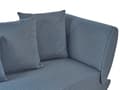 Miniatyrbillede 11 af 11: Chaiselong Blå Hør Lyst Træben 2 Personers Blød Polstret Hjørnesofa Daybed med Opbevaring Stue Retro Rygpuder Tilbehør Inspiration