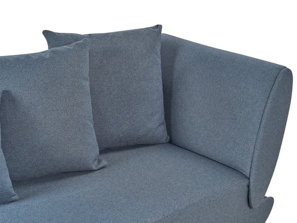 Chaiselong Blå Hør Lyst Træben 2 Personers Blød Polstret Hjørnesofa Daybed med Opbevaring Stue Retro Rygpuder Tilbehør Inspiration