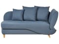 Miniatyrbillede 1 af 11: Chaiselong Blå Hør Lyst Træben 2 Personers Blød Polstret Hjørnesofa Daybed med Opbevaring Stue Retro Rygpuder Tilbehør Inspiration