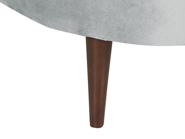 Chaiselong Lysegrå Velour Polyester Polstring Venstrehånds Mørkt Træ Ben Ekstra Puder Moderne Design Stue Møbler