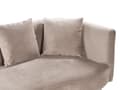 Miniatyrbillede 7 af 11: Chaiselong Taupe Velour Polyester Polstring Højre Mørkt Træ Ben Ekstra Pudepuder Moderne Design Stue Møbler