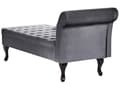 Miniatyrbillede 8 af 11: Chaiselong Mørkegrå Velour Sorte Træben 2 Personers Blød Polstret Hjørnesofa Daybed med Opbevaring Stue Retro Rygpuder Tilbehør Inspiration
