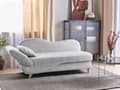 Miniatyrbillede 4 af 11: Chaiselong Lysegrå Hør Lyst Træben 2 Personers Blød Polstret Hjørnesofa Daybed med Opbevaring Stue Retro Rygpuder Tilbehør Inspiration