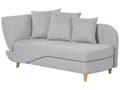 Miniatyrbillede 5 af 11: Chaiselong Lysegrå Hør Lyst Træben 2 Personers Blød Polstret Hjørnesofa Daybed med Opbevaring Stue Retro Rygpuder Tilbehør Inspiration