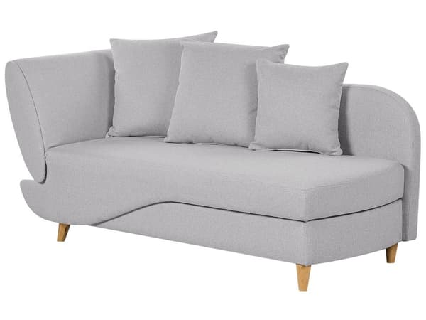 Chaiselong Lysegrå Hør Lyst Træben 2 Personers Blød Polstret Hjørnesofa Daybed med Opbevaring Stue Retro Rygpuder Tilbehør Inspiration