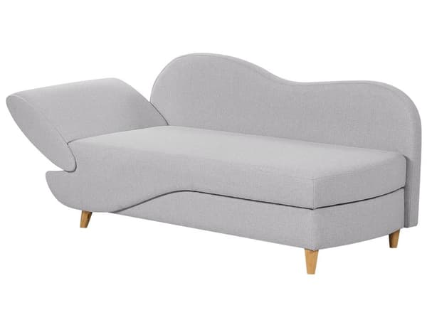 Chaiselong Lysegrå Hør Lyst Træben 2 Personers Blød Polstret Hjørnesofa Daybed med Opbevaring Stue Retro Rygpuder Tilbehør Inspiration