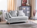 Miniatyrbillede 2 af 11: Chaiselong Lysegrå Hør Lyst Træben 2 Personers Blød Polstret Hjørnesofa Daybed med Opbevaring Stue Retro Rygpuder Tilbehør Inspiration