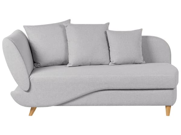 Chaiselong Lysegrå Hør Lyst Træben 2 Personers Blød Polstret Hjørnesofa Daybed med Opbevaring Stue Retro Rygpuder Tilbehør Inspiration