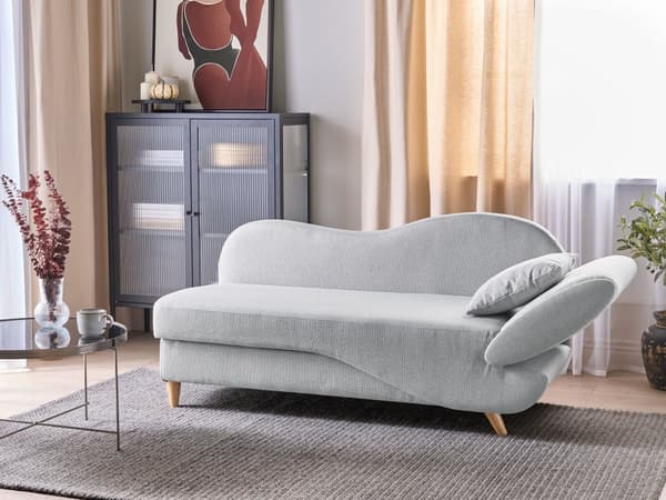 Chaiselong Lysegrå Hør Lyst Træben 2 Personers Blød Polstret Hjørnesofa Daybed med Opbevaring Stue Retro Rygpuder Tilbehør Inspiration