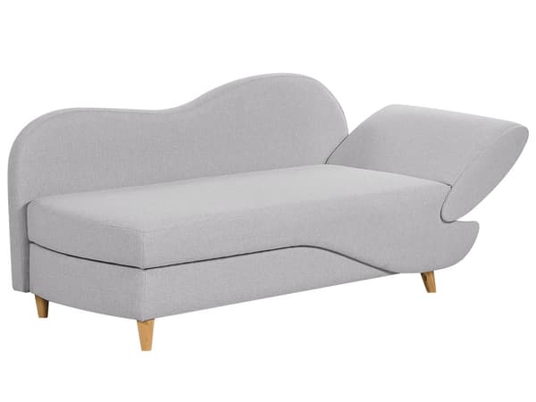 Chaiselong Lysegrå Hør Lyst Træben 2 Personers Blød Polstret Hjørnesofa Daybed med Opbevaring Stue Retro Rygpuder Tilbehør Inspiration