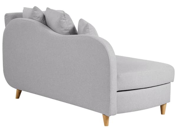 Chaiselong Lysegrå Hør Lyst Træben 2 Personers Blød Polstret Hjørnesofa Daybed med Opbevaring Stue Retro Rygpuder Tilbehør Inspiration