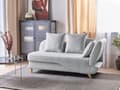 Miniatyrbillede 2 af 11: Chaiselong Lysegrå Hør Lyst Træben 2 Personers Blød Polstret Hjørnesofa Daybed med Opbevaring Stue Retro Rygpuder Tilbehør Inspiration