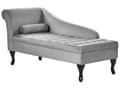 Miniatyrbillede 4 af 11: Chaiselong Lysegrå Velour Sorte Træben 2 Personers Blød Polstret Hjørnesofa Daybed med Opbevaring Stue Retro Rygpuder Tilbehør Inspiration
