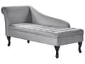 Miniatyrbillede 5 af 11: Chaiselong Lysegrå Velour Sorte Træben 2 Personers Blød Polstret Hjørnesofa Daybed med Opbevaring Stue Retro Rygpuder Tilbehør Inspiration