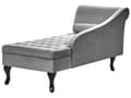 Miniatyrbillede 7 af 11: Chaiselong Lysegrå Velour Sorte Træben 2 Personers Blød Polstret Hjørnesofa Daybed med Opbevaring Stue Retro Rygpuder Tilbehør Inspiration