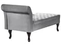 Miniatyrbillede 8 af 11: Chaiselong Lysegrå Velour Sorte Træben 2 Personers Blød Polstret Hjørnesofa Daybed med Opbevaring Stue Retro Rygpuder Tilbehør Inspiration