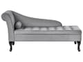 Miniatyrbillede 1 af 11: Chaiselong Lysegrå Velour Sorte Træben 2 Personers Blød Polstret Hjørnesofa Daybed med Opbevaring Stue Retro Rygpuder Tilbehør Inspiration