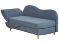 Miniatyrbillede 6 af 11: Chaiselong Blå Hør Lyst Træben 2 Personers Blød Polstret Hjørnesofa Daybed med Opbevaring Stue Retro Rygpuder Tilbehør Inspiration