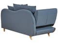 Miniatyrbillede 8 af 11: Chaiselong Blå Hør Lyst Træben 2 Personers Blød Polstret Hjørnesofa Daybed med Opbevaring Stue Retro Rygpuder Tilbehør Inspiration