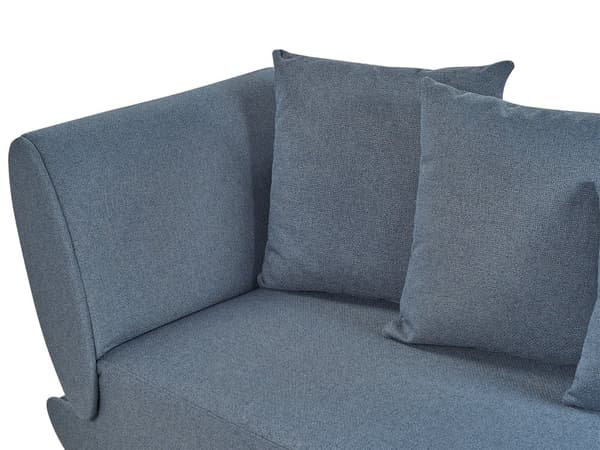 Chaiselong Blå Hør Lyst Træben 2 Personers Blød Polstret Hjørnesofa Daybed med Opbevaring Stue Retro Rygpuder Tilbehør Inspiration