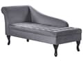 Miniatyrbillede 5 af 11: Chaiselong Mørkegrå Velour Sorte Træben 2 Personers Blød Polstret Hjørnesofa Daybed med Opbevaring Stue Retro Rygpuder Tilbehør Inspiration