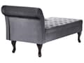 Miniatyrbillede 8 af 11: Chaiselong Mørkegrå Velour Sorte Træben 2 Personers Blød Polstret Hjørnesofa Daybed med Opbevaring Stue Retro Rygpuder Tilbehør Inspiration