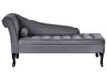 Miniatyrbillede 1 af 11: Chaiselong Mørkegrå Velour Sorte Træben 2 Personers Blød Polstret Hjørnesofa Daybed med Opbevaring Stue Retro Rygpuder Tilbehør Inspiration