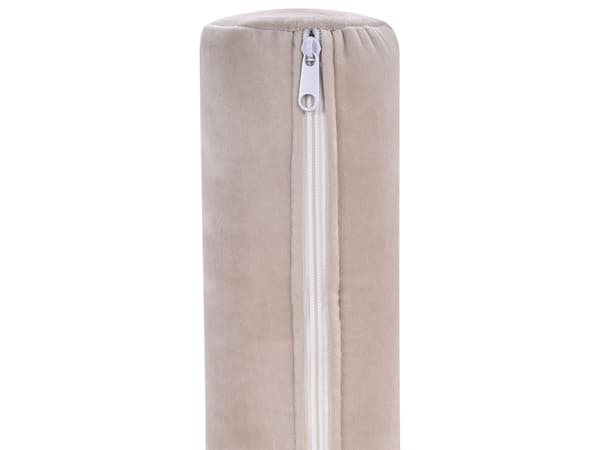 Chaiselong Beige Velour Sorte Træben 2 Personers Blød Polstret Hjørnesofa Daybed med Opbevaring Stue Retro Rygpuder Tilbehør Inspiration