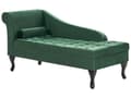 Miniatyrbillede 4 af 11: Chaiselong Mørkegrøn Velour Sorte Træben 2 Personers Blød Polstret Hjørnesofa Daybed med Opbevaring Stue Retro Rygpuder Tilbehør Inspiration