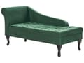 Miniatyrbillede 5 af 11: Chaiselong Mørkegrøn Velour Sorte Træben 2 Personers Blød Polstret Hjørnesofa Daybed med Opbevaring Stue Retro Rygpuder Tilbehør Inspiration