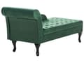 Miniatyrbillede 8 af 11: Chaiselong Mørkegrøn Velour Sorte Træben 2 Personers Blød Polstret Hjørnesofa Daybed med Opbevaring Stue Retro Rygpuder Tilbehør Inspiration