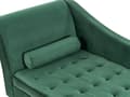 Miniatyrbillede 9 af 11: Chaiselong Mørkegrøn Velour Sorte Træben 2 Personers Blød Polstret Hjørnesofa Daybed med Opbevaring Stue Retro Rygpuder Tilbehør Inspiration