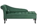 Miniatyrbillede 1 af 11: Chaiselong Mørkegrøn Velour Sorte Træben 2 Personers Blød Polstret Hjørnesofa Daybed med Opbevaring Stue Retro Rygpuder Tilbehør Inspiration