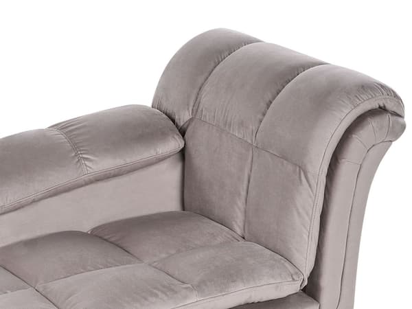 Chaiselong Taupe Velour Sorte Træben 2 Personers Blød Polstret Hjørnesofa Daybed med Ryglæn Stue Retro Tilbehør Inspiration