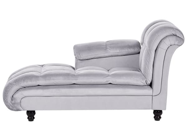 Chaiselong Lysegrå Velour Sorte Træben 2 Personers Blød Polstret Hjørnesofa Daybed med Ryglæn Stue Retro Tilbehør Inspiration