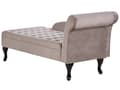 Miniatyrbillede 8 af 11: Chaiselong Taupe Velour Sorte Træben 2 Personers Blød Polstret Hjørnesofa Daybed med Opbevaring Stue Retro Rygpuder Tilbehør Inspiration