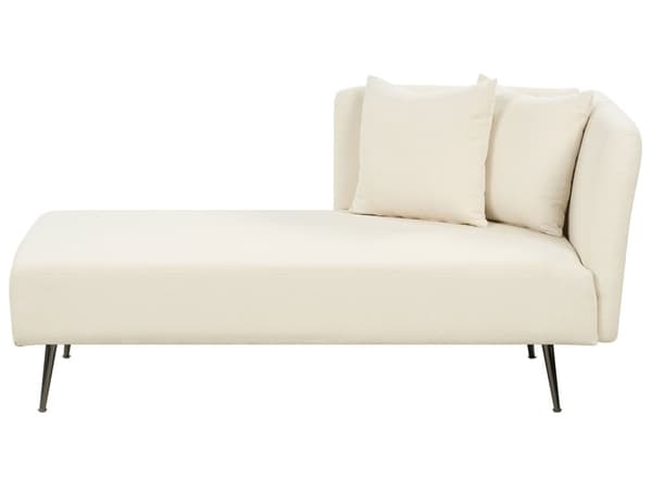 Chaiselong Hvid Boucle Daybed med Ryglæn Gæsteseng Multifunktionel Chaise Venstrevendt Sofa Moderne til Stuen Lille Hjørnesofa