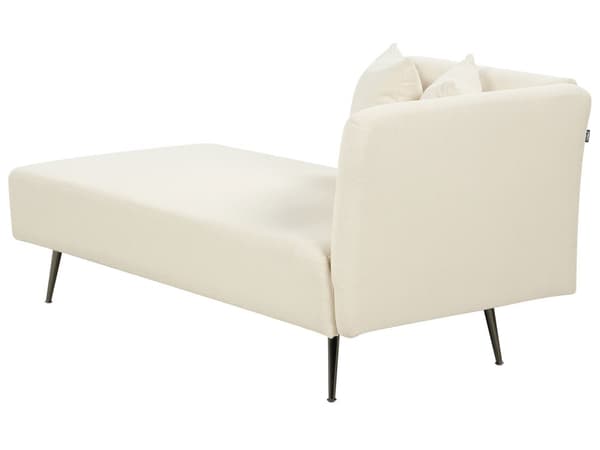 Chaiselong Hvid Boucle Daybed med Ryglæn Gæsteseng Multifunktionel Chaise Venstrevendt Sofa Moderne til Stuen Lille Hjørnesofa