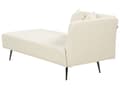 Miniatyrbillede 6 af 11: Chaiselong Hvid Boucle Daybed med Ryglæn Gæsteseng Multifunktionel Chaise Venstrevendt Sofa Moderne til Stuen Lille Hjørnesofa