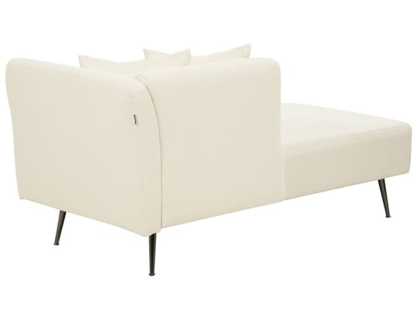 Chaiselong Hvid Boucle Daybed med Ryglæn Gæsteseng Multifunktionel Chaise Venstrevendt Sofa Moderne til Stuen Lille Hjørnesofa