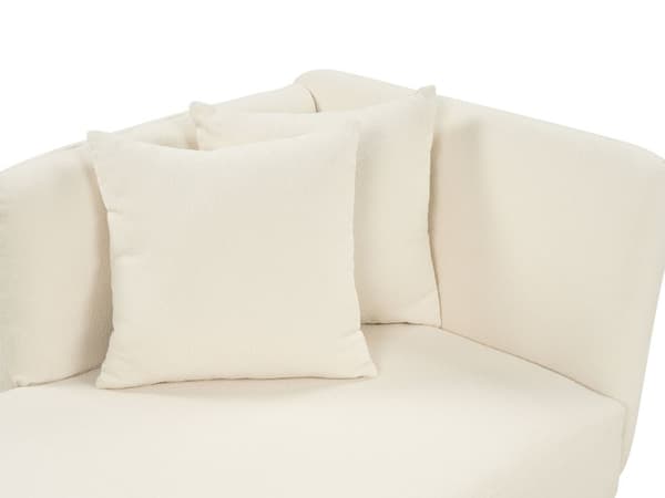 Chaiselong Hvid Boucle Daybed med Ryglæn Gæsteseng Multifunktionel Chaise Venstrevendt Sofa Moderne til Stuen Lille Hjørnesofa