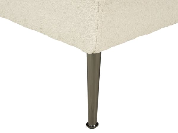 Chaiselong Hvid Boucle Daybed med Ryglæn Gæsteseng Multifunktionel Chaise Venstrevendt Sofa Moderne til Stuen Lille Hjørnesofa