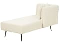 Miniatyrbillede 6 af 11: Chaiselong Hvid Boucle Daybed med Ryglæn Gæsteseng Multifunktionel Chaise Venstrevendt Sofa Moderne til Stuen Lille Hjørnesofa