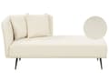Miniatyrbillede 1 af 11: Chaiselong Hvid Boucle Daybed med Ryglæn Gæsteseng Multifunktionel Chaise Venstrevendt Sofa Moderne til Stuen Lille Hjørnesofa