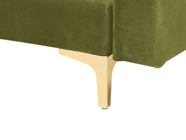 Chaiselong Blågrøn Velour med Skumfyld og Guld Krom Metalben Daybed Klassisk Moderne Tuftet Klik Klak modul Sovefunktion Stueindretning